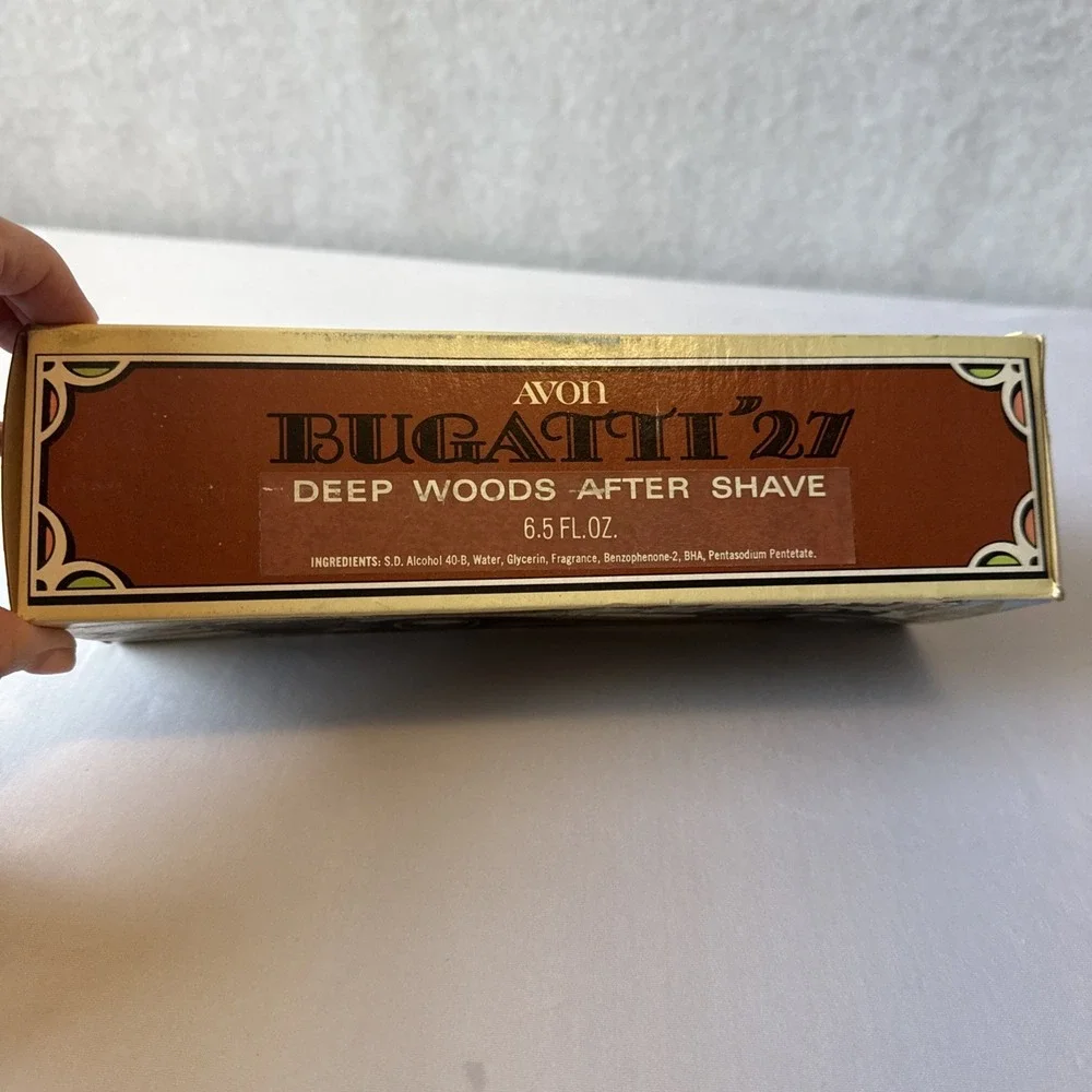 Vintage Avon Bugatti 27 Deep Woods After Shave 6.5 oz Full Bottle Car In Box